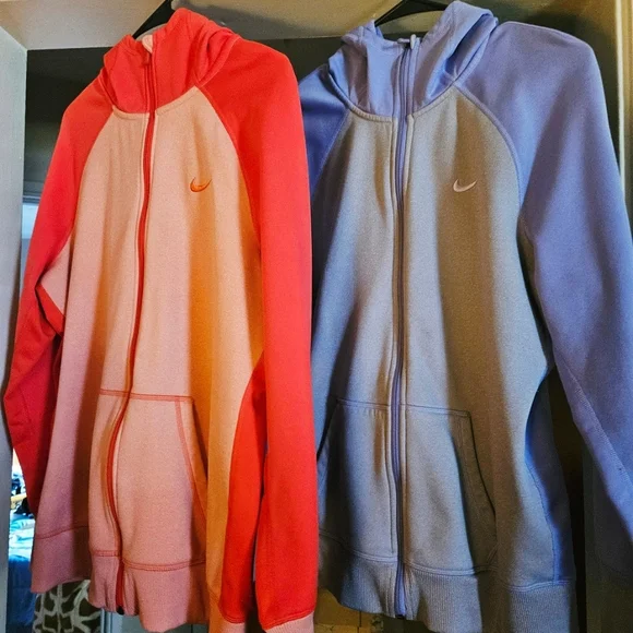 Nike Two-Tone Zip Hoodie - Coral & Lavender - Picture 1 of 2